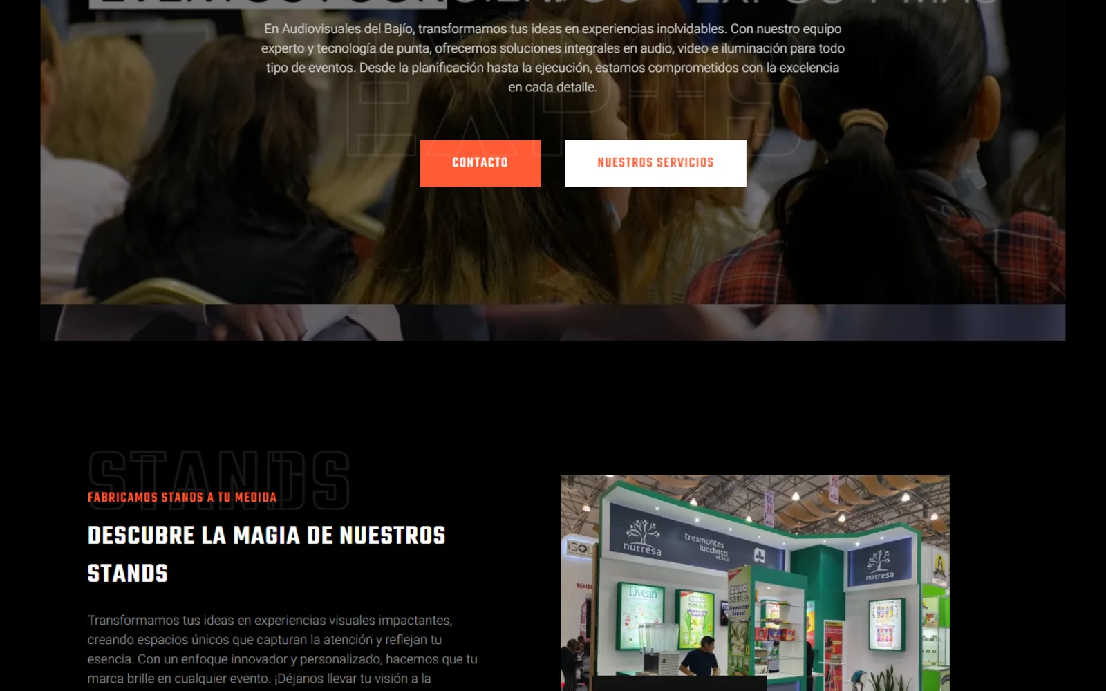 Captura real del proyecto Audiovisuales del Bajio.
